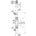 Locks for water meter installation sets, stainless steel, adjustable, horizontal Q3 10, 1"x1"