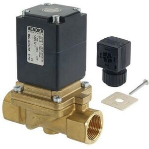 Bender gaz solenoid valfi 230V, DN 25, pirinç, normalde kapalı