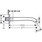 Hansgrohe Wanneneinlauf VIVENIS, Ausladung 202mm...