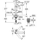 Bateria umywalkowa Grohe ALLURE, rozmiar XL, chrom, do...