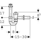 Geberit Waschtisch Ablauf, Kunststoff, absperrbar, Abgang horizontal 1 1/2"x40mm