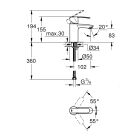 Bateria umywalkowa Grohe Wave Cosmopolitan, rozmiar S,...