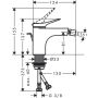 Bidetová baterie Hansgrohe VIVENIS, s 1 1/4" chromovým výsuvným odpadem