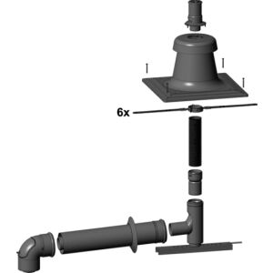 Wolf Anschluss-Set DN60/100 - C93x DN60 flexibel im Schacht, Abdeckung PP