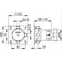 Keuco IXMO corpo incasso, kit 1 per valvola deviatrice a 3 vie con raccordo per tubo flessibile