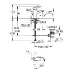 Μίξερ νιπτήρα Grohe Start Flow, με αναδυόμενο απόβλητο