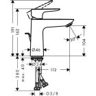 Hansgrohe TALIS E 110 Waschtisch Armatur, CoolStart mit Ablaufgarnitur G 1 1/4" mattweiß