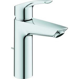 Grohe EUROSMART Waschtisch Armatur, M-Size , Zugstangen-Ablaufgarnitur,  chrom