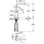 Misturadora de lava-loiça de cozinha Grohe ESSENCE, com duplo jato extraível, Cool Sunrise