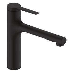 Hansgrohe Spültischmischer Zesis M33, 160, Ausziehbrause, 2 jet, sBox lite mattschwarz