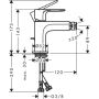 Hansgrohe Bidetmischer Rebris S, mit Zugstangen-Ablaufgarnitur, mattschwarz