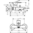 Hansgrohe Wannenmischer Rebris S, Aufputz chrom