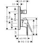 Hansgrohe Fertigmontageset Rebris E, Wannenmischer, Unterputz chrom, mit integrierter Sicherheitskombination