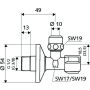 Schell Eckregulierventil COMFORT, chrom, ohne ASAG 3/8"x3/8"