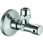 Schell angle valve, chrome, secured operation 1/2"x3/8"