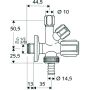 Kombinovaný uhlový ventil Schell COMFORT, chróm 3/8"