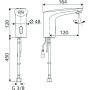 Schell electronic washbasin tap MODUS E, type HD-K, battery-operated, chrome