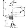 Hansgrohe lavabo bataryası 110 LOGIS, açılır atıksız krom