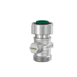 Simplex radiator single ball valve EXCLUSIV, nickel plated straight, male thread, 3/4" euro cone