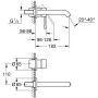 Grohe ESSENCE 2-auguline valamusegisti, väljaulatuvus 183mm soe päikeseloojang harjatud