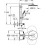 Sistema de duche Grohe 310 DUO EUPHORIA SC SYSTEM, com termóstato phantom preto