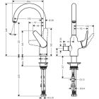 Hansgrohe bateria zlewozmywakowa 220 M42, z zaworem...