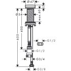 Hansgrohe Küchen Geräteabsperrventil F21, mattschwarz