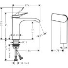 Hansgrohe VIVENIS 110 bateria umywalkowa, bez wylewki,...