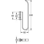 Grohe Selection Reserve tuvalet kağıtlığı, 2 rulo için, 240mm serin gün doğumu fırçalanmış