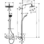 Hansgrohe Showerpipe CROMA E 280 1jet, EcoSmart 9 l/min, mit Brausethermostat chrom