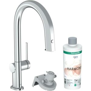 Hansgrohe filtre sistemi 210 Aqittura M91, çekilebilir hortum, 1 jet, krom başlangıç seti