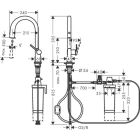 Hansgrohe system filtrujący 210 Aqittura M91, wąż wyciągany, 1 dysza, zestaw startowy chrom