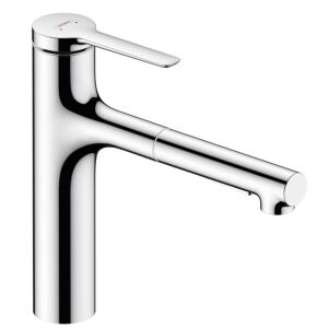 Mitigeur dévier Hansgrohe Zesis M33, 160, douchette extractible, 2 jets, sBox lite chromé