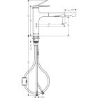 Hansgrohe Spültischmischer Zesis M33, 160, Ausziehbrause, 2 jet chrom