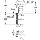 Grohe Essence Grifo para lavabo, 1/2", tamaño...