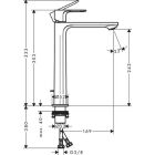 Hansgrohe Rebris S Waschtischarmatur, 240 CoolStart, EcoSmart, mit Zugstangen-Ablaufgarnitur mattschwarz