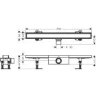 Canaletta doccia RainDrain Compact Hansgrohe, installazione standard piastrellabile 700 mm