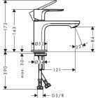 Hansgrohe Rebris E 80 lavabo bataryası. CoolStart,...