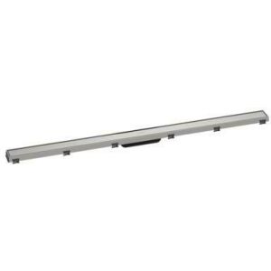 Hansgrohe RainDrain Match shower channel, with height-adjustable frame, 1200 mm, brushed stainless steel