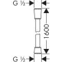 Σωλήνας ντους Hansgrohe ISIFLEX, 1600mm βουρτσισμένο μαύρο χρώμιο