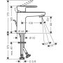 Hansgrohe VERNIS Blend misturadora de lavatório 100, CoolStart, com descarga de emergência, preto mate