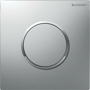 Commande durinoir Geberit type 10, pneumatique, plaque et bouton chromés mat, anneau design brillant