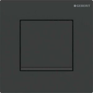 Geberit urinal flush control type 30, pneumatic plate and button black matt, design ring black