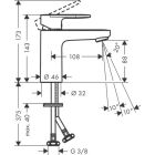 Hansgrohe VERNIS Blend lavabo bataryası 100, açılır atıksız, krom