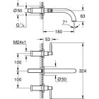 Grohe Atrio, grifo monomando de lavabo de 3 orificios,...