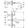 Μίξερ νιπτήρα Grohe Atrio 3 οπών, μοχλοί χειρισμού, ζεστό ηλιοβασίλεμα