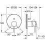 Grohe Atrio Badearmatur Unterputz Fertigset, zu 35604, supersteel