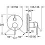 Grohe ESSENCE conjunto encastrável pronto a usar, com válvula de 3 vias, grafite duro escovado