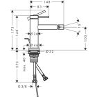 Mitigeur de bidet Hansgrohe Tecturis S, avec tirette,...