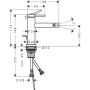 Hansgrohe Tecturis S taharet bataryası, çekme çubuklu, 148 mm projeksiyon, mat siyah